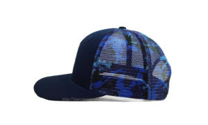 Impresión personalizada Camo Mesh azul marino camionero sombreros bordado Logo diseño RCA camionero sombreros malla al por mayor - Product Image 3