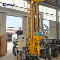 Mini-foreuse de puits d'eau de Chine, vente directe usine, machine de forage de puits d'eau sur remorque avec trépan tricone pour puits d'eau