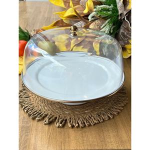Cupola per torta con smalto bianco perla
