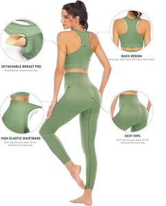 Conjuntos de Yoga para Mujer, Conjuntos Deportivos de 2 Piezas - Conjuntos de Yoga sin Costuras con Lavado Ácido, Shorts y Top Corto a Juego, Conjunto de Ropa Deportiva para Gimnasio - Product Image 3