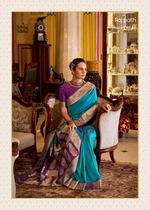 Saree en soie douce de créateur indien pakistanais, robe de mariée de style tissage Zari - Product Image 3