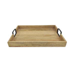 Bandeja de servicio Color marrón Diseño moderno Comida Utensilios de cocina con estilo de madera natural Bandeja de servicio de comida y bebida personalizada - Product Image 1