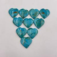 Pierre précieuse en turquoise de Muhave naturelle de haute qualité, forme de cœur lisse, pierre précieuse en vrac, personnalisable, bijoux DIY avec des perles de coquillage, d'os et de corail