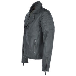 Vestes en cuir pour hommes d'hiver respirantes à col rabattu personnalisées avec plusieurs poches et manches longues - Product Image 2