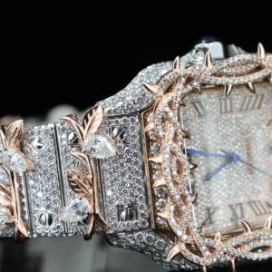 นาฬิกาข้อมือผู้ชายสุดหรู ระบบจักรกล สายสแตนเลส หน้าปัดประดับเพชรโมอิสซาไนต์ สไตล์ฮิปฮอป แฟชั่นสตรีท แนวธุรกิจ ระบบจักรกล - Product Image 3