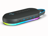 8 lumières LED RGB d'extérieur pour enceinte 30W avec micro intégré, charge rapide, alimentation par batterie, IP56, compatible gaming, durable, portable