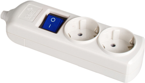 Multipresa bianca 3680W 2 prese senza fili con interruttore 250V 16A (Solera 8002IL) - Product Image 1
