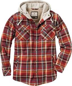 Boomletcorp 100% Cotton New Male Casual Hooded Regular Sleeve <b>Jacket</b> Warm Man Clothes Plaid Canvas Shirt <b>Men</b> Plus Size Fallanel - Product Image 1