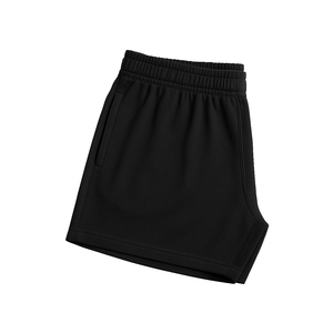 กางเกงขาสั้นออกกำลังกายผู้ชายสีดำแบบสปอร์ต มีกระเป๋า ระบายอากาศได้ดี ผลิตจากผ้าโพลีเอสเตอร์ 100% รับทำโลโก้ตามสั่ง OEM - Product Image 6