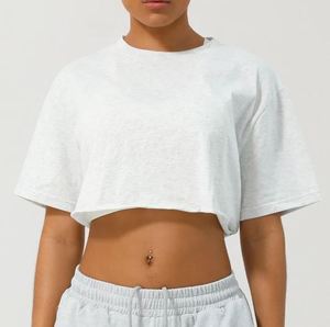 T-shirts de gymnastique à séchage rapide à manches courtes pour femmes T-shirt court avec logo personnalisé avec t-shirt de fitness à coupe ample - Product Image 3