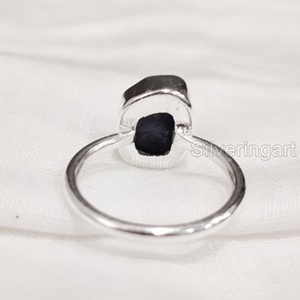 เครื่องประดับหินหยาบแหวนผู้หญิงแหวนธรรมชาติปรับได้พลอยแทนซาเนีย December birthstone December PLAIN Ring 925แหวนเงินสเตอร์ลิง - Product Image 5