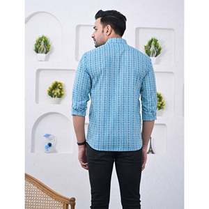 Chemise décontractée pour homme en coton imprimé à manches longues, respirante, en popeline ou tissu Oxford, motif floral ou à pois, offre ODM - Product Image 3
