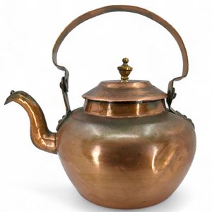 Hand Hammered Copper <b>Kettle</b> for <b>Tea</b> Time Gatherings Vintage Kitchen Charm or Collectible Brassware Presentation - Product Image 3