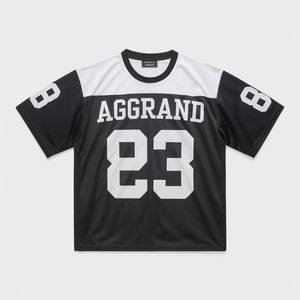 เสื้อยืดถักระบายอากาศได้ดีสำหรับผู้ชายเสื้อถักตาข่ายโพลีเอสเตอร์แขนครึ่งไซส์ใหญ่พิเศษหลายสี - Product Image 4