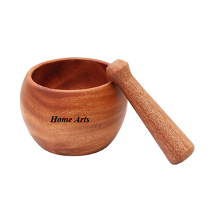 Mortier et pilon en bois massif de conception tendance pilon de mortier de taille personnalisée de qualité de luxe pour une utilisation dans la cuisine à domicile - Product Image 3