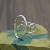 925 Sterling Silber Blanko-Fassung Ringhalterung 7-30 MM Ovaler Edelstein Offene Fassung Blanko-Ring für DIY-Schmuckherstellung