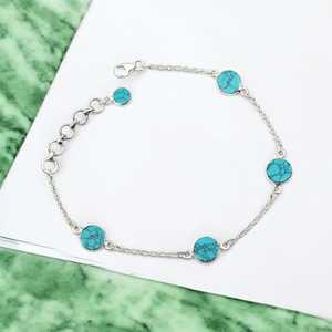 Luxury Lucky Designer <b>Bracelet</b> With Turquoise Gemstone Made From 925 Sterling Silver Jewelry Handmade <b>Boho</b> Jewelry At Wholesale - Product Image 3