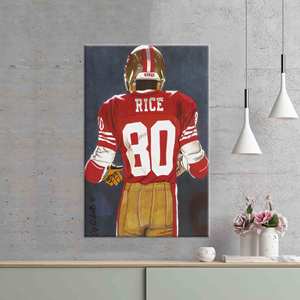 Arte en lienzo de Jerry Rice: decoración de pared deportiva impresa, enrollada en lienzo - Product Image 1