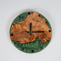 Horloge en résine de bois d'olivier, décoration d'intérieur