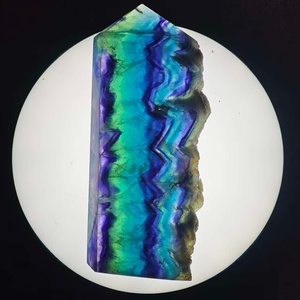 Fluorite arc-en-ciel naturelle brute, pointe en vrac, fluorite polie, <span class=keywords><strong>tour</strong></span> <span class=keywords><strong>de</strong></span> haute qualité, pierre précieuse, baguette pour boutique <span class=keywords><strong>de</strong></span> cristal, cadeau, entreprise - Product Image 1