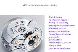 Reloj de lujo con cristal de zafiro, resistente al agua, diseñado por maestros, reloj automático de alta calidad, esfera personalizada, movimiento mecánico 3235 - Product Image 4