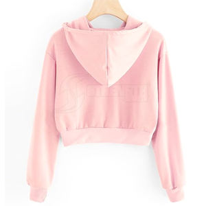 Sudaderas de alta calidad para mujer Crop Top Hoodie 2024 nuevo estilo OEM ODM Casual logotipo personalizado impresión Crop Top Hoodie - Product Image 3