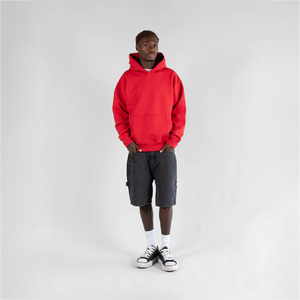 เสื้อสเวตเตอร์แบบสวมหัวมีฮู้ดทรงบ็อกซี่ฟิต100% สำหรับผู้ชายโอเวอร์ไซส์โลโก้แบบกำหนดเอง - Product Image 6