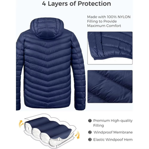 Veste matelassée légère pour homme sur mesure Coupe ample Résistante à l'eau Manteau à bulles Isolation thermique Fabricant OEM Grossiste fournisseur - Product Image 6