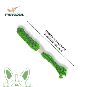 Braided Cotton Rope Dog <b>Toy</b> With Tassels, Designed <b>For</b> Interactive Chewing, Tug Play, Teeth Cleaning And Daily Boredom Relief - Product Image 1