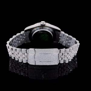 Elegante Edición Especial VVS Moissanite Iced Hip Hop reloj con banda de acero inoxidable tonos negros Dial estilo mecánico - Product Image 2