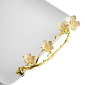 Elegante bandeja para servir alimentos hecha de acero inoxidable, bandeja de revestimiento de energía blanca con mango de flor de cerezo para accesorios de hotel en casa - Product Image 2