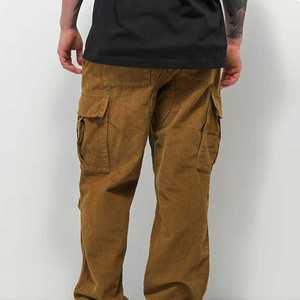 Pantalon cargo droit coupe ajustée et respirant à taille élastique et poches latérales pour hommes, style décontracté 100% - Product Image 2