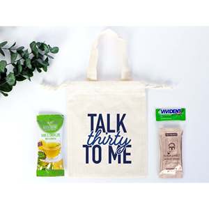 Bolsas Personalizadas para Kits de Resaca - Bolsas de Recuperación con la Frase 'Talk Thirty to Me' para Regalos de Fiesta de 30 Cumpleaños, Personalización de Logotipo con Serigrafía - Product Image 6