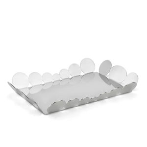 Plateau de service rectangulaire en acier inoxydable de haute qualité avec poignées, plat à nourriture en métal pour la cuisine, les fêtes à domicile, l'utilisation dans les restaurants - Product Image 3