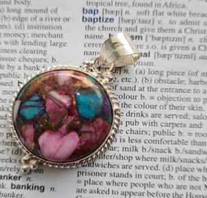 Colgante de turquesa ostra, colgante de piedras preciosas turquesa de cobre ostra, colgante de plata de ley 925 para mujer colgante de turquesa - Product Image 3