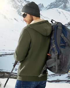 Sweats à capuche zippés à manches longues pour hommes de haute qualité hiver motif solide 300 grammes tissu non tissé Service OEM disponible - Product Image 3