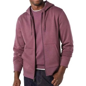 OEM personalizado en blanco de alta calidad estilo casual ropa de los hombres con cremallera completa básica sudaderas con capucha de los hombres sudaderas de algodón polar transpirable - Product Image 6