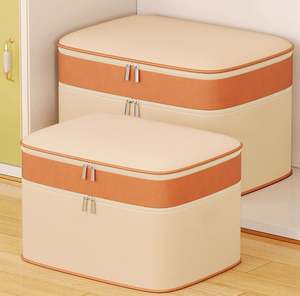 Boîte de rangement en tissu à 2 couches 54x40x35cm Tissu non tissé épais Organisateur de vêtements et de couettes - Product Image 4