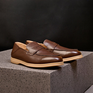 Chaussures Oxford en cuir de vachette pleine fleur avec talon amorti et design antidérapant, chaussures habillées pour hommes, chaussures en cuir - Product Image 3