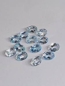 พลอยโทแพซสีฟ้าธรรมชาติคุณภาพ AAA ระดับหรู ขนาด 12x10 มม. ทรงรีเจียระไน สำหรับแหวน จี้ ต่างหู - Product Image 3