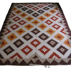 Soft quality Flat weave wool area rug in colours like pink green black natural in custom sizes colours for Bedroom dhurry