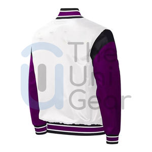 Chaqueta de béisbol universitaria con cuello levantado y logotipo personalizado de colores únicos más vendidos para hombres y mujeres, chaqueta universitaria superior nueva - Product Image 3