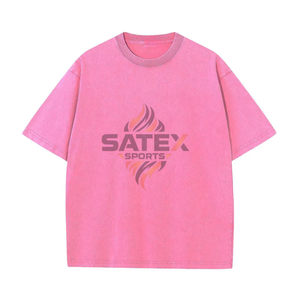 Camiseta de Algodón Grueso con Logo Personalizado, Estilo Vintage, Lavado Ácido, Oversize, para Hombre, Streetwear, Hombro Caído, Diseño Gráfico, Venta al por Mayor - Product Image 3