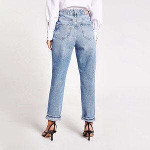 Venta caliente ropa de calle de moda ropa casual de mujer pantalones vaqueros de cintura alta personalizados sueltos transpirables pantalones vaqueros de mujer - Product Image 3