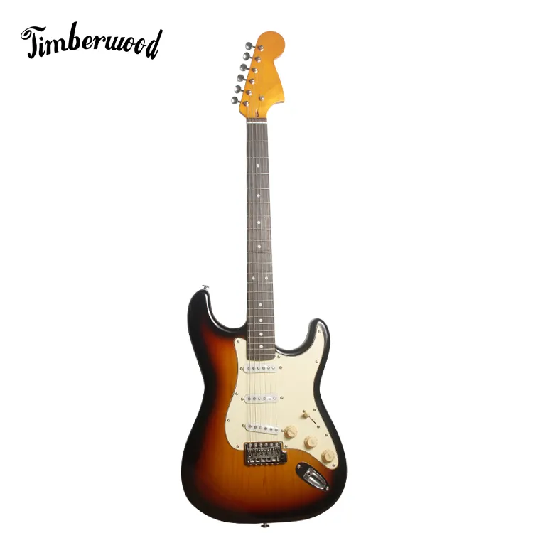 Guitarra Eléctrica Strat personalizada, instrumento musical tipo st, color sunburst, izquierda, venta al por mayor