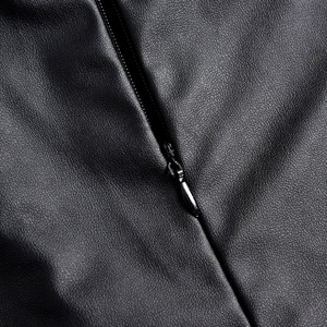 Jupes en cuir tendance à la vente chaude, faible MOQ, jupes mi-longues décontractées pour femmes, été, cuir PU durable, taille naturelle - Product Image 3