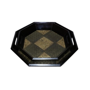 Plateau en bois fini émaillé Plateau de service de restauration Plateau de serveur de nourriture de style unique pour les collations de pâtes Pizza ou le plateau de service de nourriture - Product Image 4