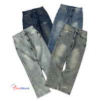 Celana Harem Denim Pria Trendy Polos Berkualitas Tinggi, Dapat Dipesan Sesuai Keinginan, Dicuci, Pinggang Sedang, Kasual Formal, ODM, Bahan Katun/Spandex Berat Sedang, Vietnam