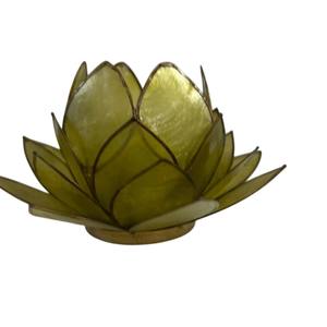 Portavelas de Flor de Loto de Concha Capiz Azul Hecho a Mano, Soporte Votivo de Nácar Natural para Decoración del Hogar, Precio Más Bajo - Product Image 5