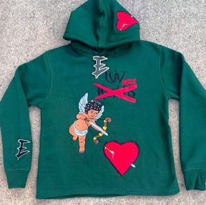 Ensemble de survêtement tendance hiver 2025 en molleton 100 % coton respirant, coupe oversize, avec broderie personnalisée et fermeture éclair, effet bouffant - Product Image 3